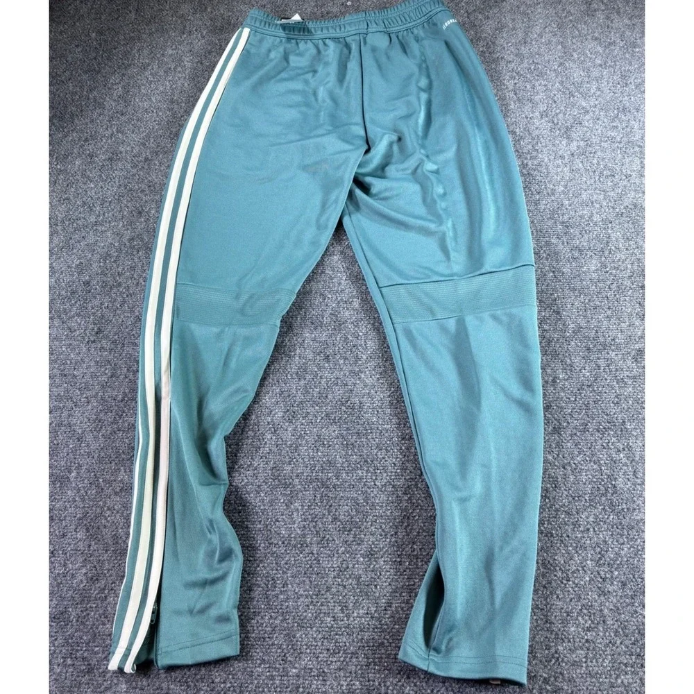 Adidas Tiro ES Pants Mens S Teal White Tapered Soccer Training New Tiny Flaw